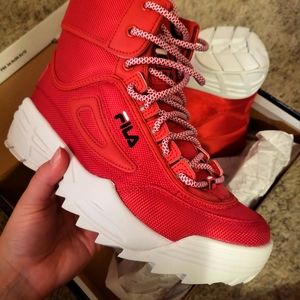 Fila Disruptor Ballistic Red Boots size 8